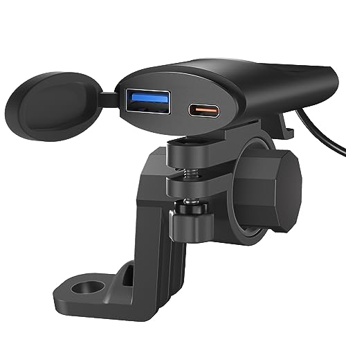 Pruie Carregador de telefone para motocicleta Dual USB A/C Carga rápida 3.0 Carregador USB para moto