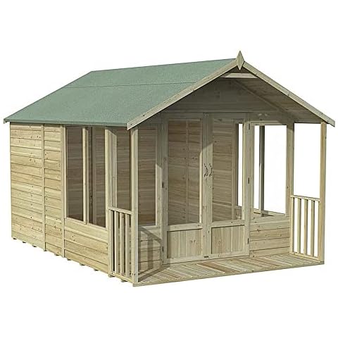 8' x 12' Forest Oakley Double Door Apex Summer House (2.61m x 3.60m) Cover