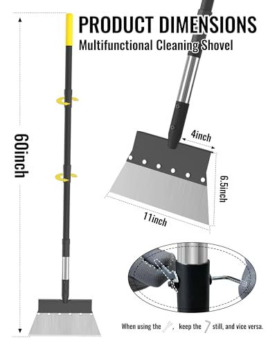 image for BlumeTrec Garden Flat Shovel, Heavy Duty Multifunctional Cleaning Shov
