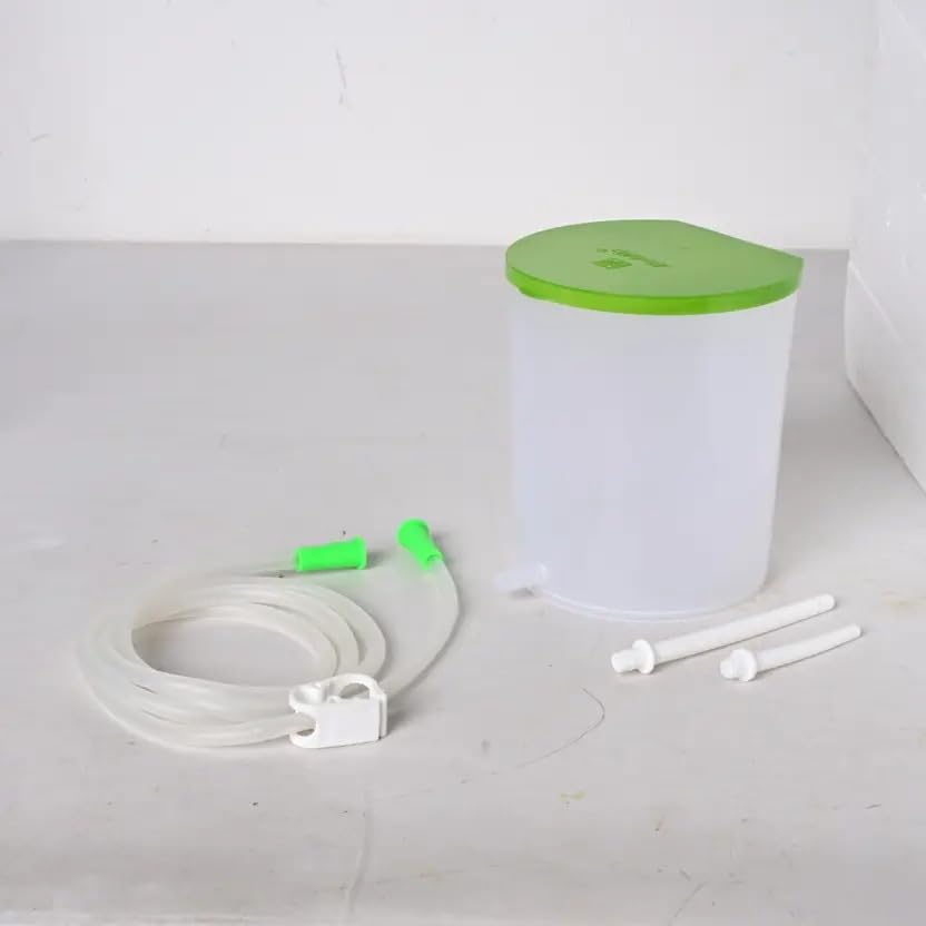 Image of 1.5L PVC Enema Kit - Reusable Bag with 5ft Hose, 5 Tips & Flow Control Valve - Home Colon Cleanse & Detox for Men & Women