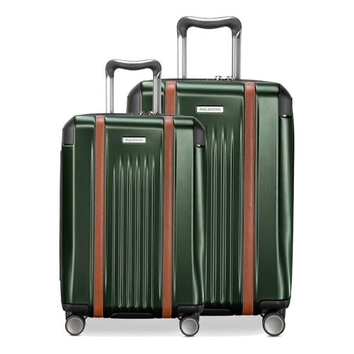 Ricardo Beverly Hills Montecito 2.0 2-Piece Set Hardside with Dual Spinning Wheels, Expandable with Comfort Grip for Easy Packing and Moving, Men and Women, Hunter Green, (21" & 29")