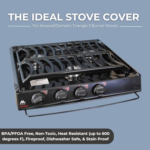 Stove Wrap SWRV300 Stove Cover/Protector & Oven Liner – Precut to fit Atwood/Dometic Triangle 3 Burner Stoves ONLY - Easy Clean/Heat Resistant - Nonstick/Washable/Reusable/Long Lasting by STOVEWRAP - Used condition - Image 3