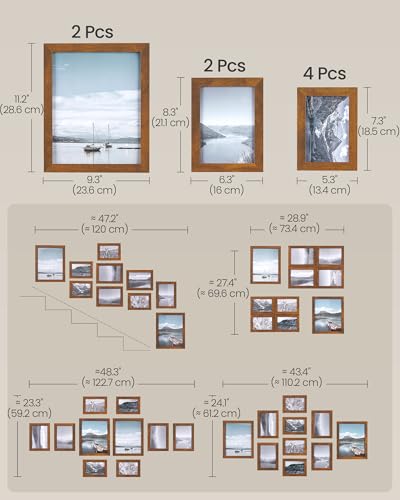 SONGMICS-Picture-Frames-Collage-Picture-Frames-Set-of-10-Two-8×10-Four-5×7-Four-4×6-Photo-Frame-for-Wall-Gallery-Decor-Table-Display-Glass-Rustic-Brown SONGMICS Picture Frames Collage Picture Frames Set of 10 Two 8×10 Four 5×7 Four 4×6 Photo Frame for Wall Gallery Decor Table Display Glass Rustic Brown