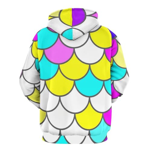 Sweat à capuche écailles colorées UMENG unisexe taille S