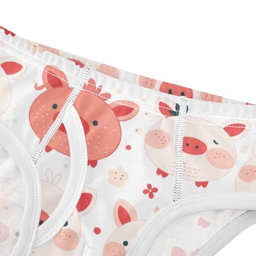 KLL Pig Cute Cartoon Red Toddler Boy Pure Cotton Briefs Underwear Breathable Children Undies4