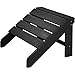 TecTake 800816 Fußablage für Adirondack Gartenstuhl, Holzoptik, Outdoor Fußstütze für Garten, Terrasse und Balkon, wetterfest, 48 x 48,5 x 38 cm (Schwarz | Nr. 403798)