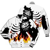 Dunkare Shirt To Match Black Chrome 6s Varsity Jacket, Burning Skeleton 23 G.O.A.T All Over Print Letterman Jackets