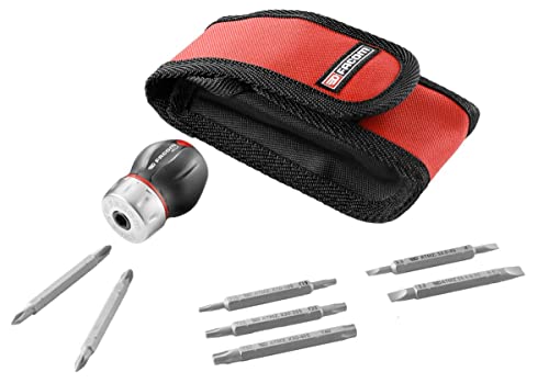 FACOM Composition Tournevis Boule Protwist à Cliquet avec 7 Lames en Étui - Manche Ergonomique Bi-Matière - Cliquet 45 Dents de Grande Qualité - 8 Pièces...