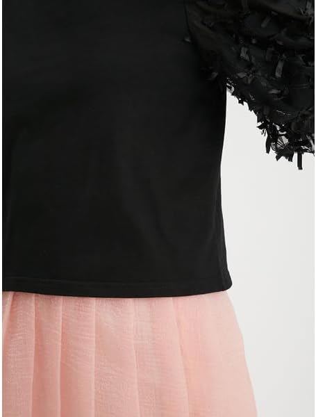 [ファーファー] リボンマテリアルカットソー RWCT242070 レディース