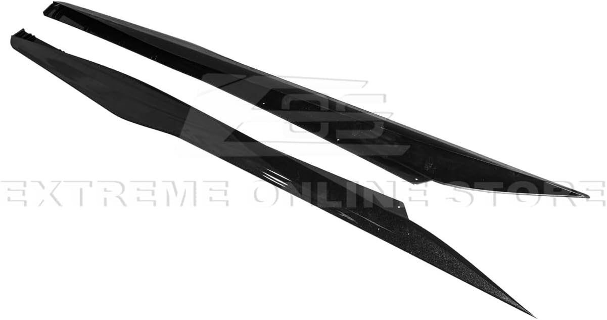 Replacement for 2020-Present Corvette C8 Base Models | GM Factory Z06 Style ABS Plastic Side Skirts Rocker Panels Extension Pair (Painted Carbon Flash Metallic)