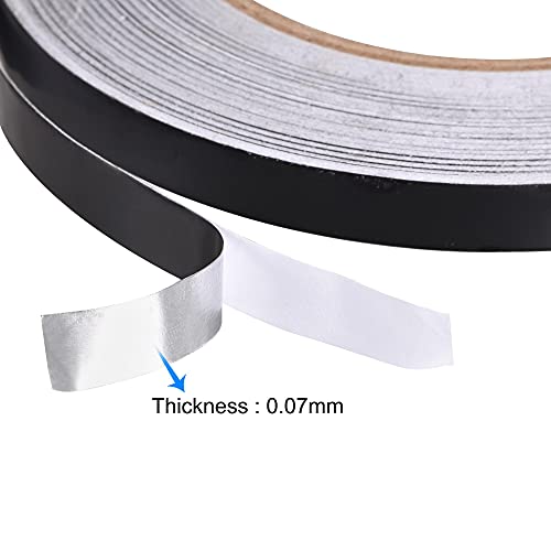 Image of uxcell Aluminum Foil Tape Black Matte Tape Non Reflective 15mmx50m /164ft for HVAC, Sealing, Patching Hot and Blocking Light 2pcs
