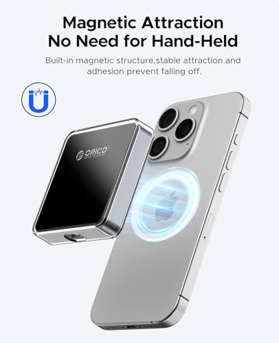 Image of ORICO Magnetic M.2 NVMe 2230 SSD Enclosure Compatible with Magsafe for iPhone 15 Pro Max ProRes, 10Gbps USB C 3.2 Gen2 Type-C to NVMe Reader with Protective Case¢Lanyard - AP30 Black