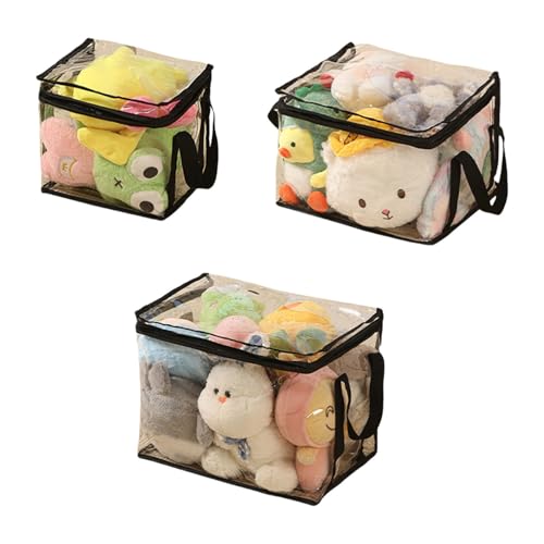 3 bolsas organizadoras de juguetes de PVC resistentes con asas para libros de bloques y juegos de mesa