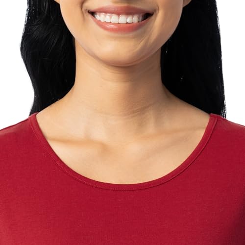 Image of Fruit of the Loom Women's Sueded Jersey Crew Top and Fleece Pant Sleep Set