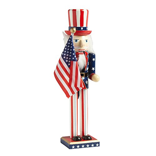NT Nantucket Home Wooden 15' Uncle Sam Christmas Nutcracker Decor