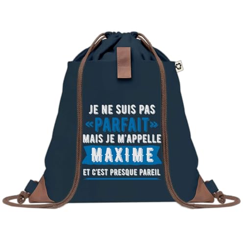 Sac à dos bleu avec pochette Maxime Parfait en toile sac de gym doudou