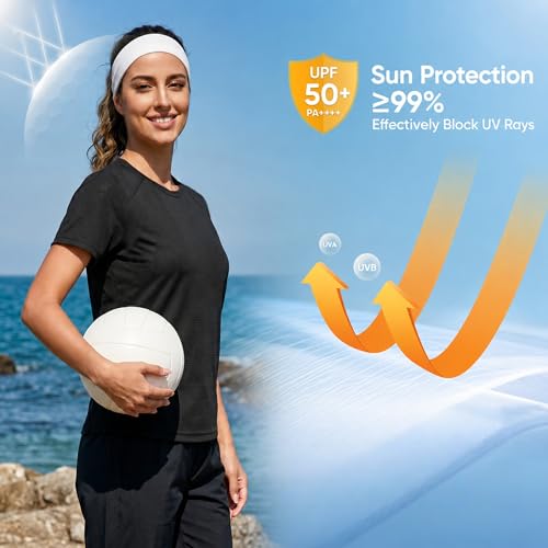 Swim Shirts for Woman: Loose Fit Short Sleeve UPF 50+ Rash Guard Quick Dry Shirts UV Sun Protection Shirts - image 4
