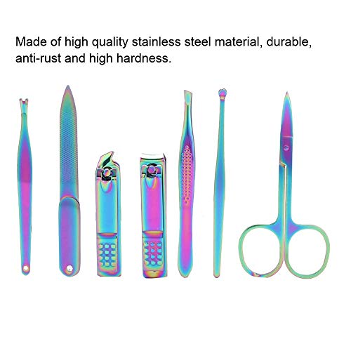 LBYJ 7pcs Maniküre Set, Edelstahl Nagelknipser Set Nageltrimmer Set Nagelfeile Schere Maniküre Pediküre Werkzeug… – Bild 6
