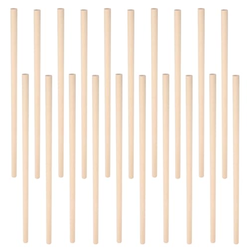 MINAOLULUS 20pcs Unfinished Round Wooden Dowels Sticks 10mm Diameter X