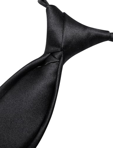 Image of Barry.Wang Boys Ties Pre-Tied Satin Solid Color Kids Tie Pocket Square Set Adjustable Formal Necktie Graduation School