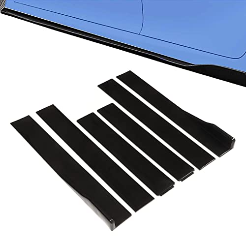 Asixxsix Auto Seitenschweller, 2.2m Universal Schwarz Seitenschweller ABS Schutz Erweiterung Rocker Splitter mit 6 Seitenschweller und 26 Befestigungsschrauben