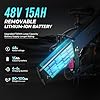 SAMEBIKE Folding electric bicycle for Adults, Fat Tires 20"×4.0" mountain E-bike with 48V 15AH Removable Battery, 7-Speed Gear, PAS Max Range 100 KM, Off-road Bike with Dual Suspension #2