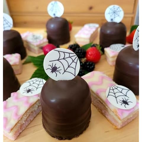 48 Pre-Cut Spider & Web Cupcake Toppers Cover