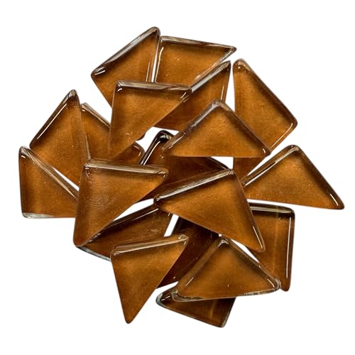 CRAFT BASKET® Glossy Triangle Glass Mosaic Tiles (60 Colours), DIY Mosaic Art, Craft Projects, Decoration, Crystal Glass Mosaic Tiles (BR 200 [Caramel Brown], 400 g)