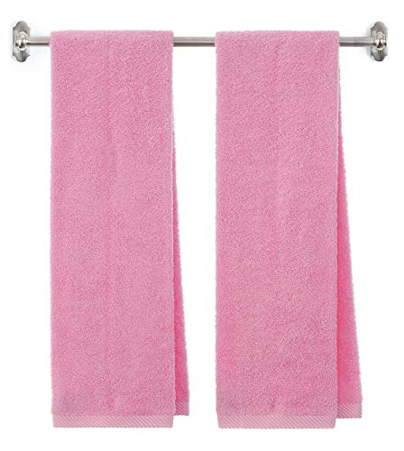 BY LORA Personalized Terry Cotton Fitness Towel for Women Ladies- Pink - 2 Pack