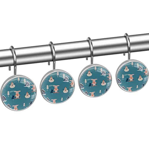 Crochets pour rideau de douche inox lot de 12 décorations lapin - 3