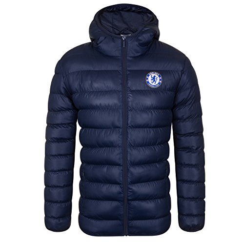 Chelsea FC officiel - Doudoune matelassée thème football - à capuche - homme - Bleu marine - S