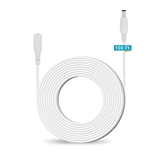 Lknewtrend 100ft Power Extension Cable 2.1mm x 5.5mm 12V DC Plug Power Adapter