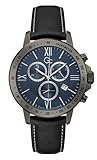  GC Orologio Quarzo Uomo, misura cassa 44.00mm con quadrante Grigio Analogico e cinturino Nero in Cinturino in Pelle Y91003G7MF