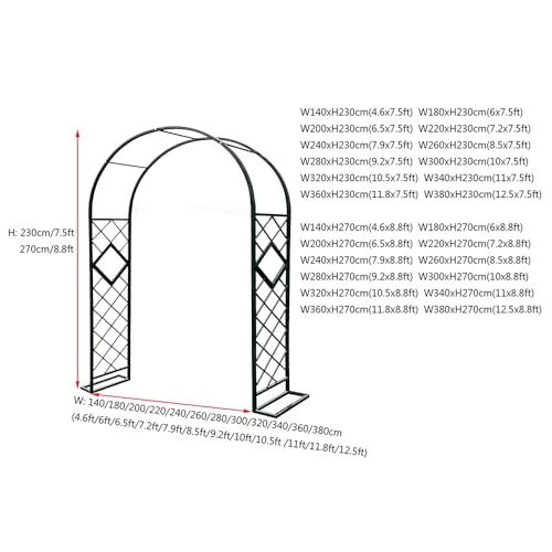 Arche de jardin en acier noir de 2,7 m pour sublimer vos allées de roses - 5