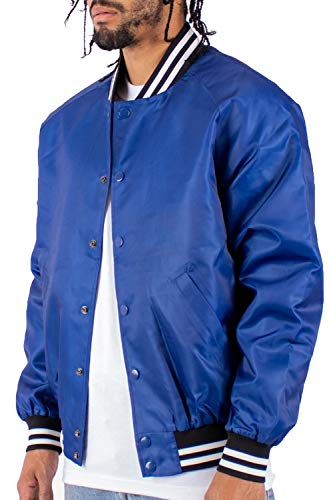 Shaka Wear Men’s Bomber Jacket – Classic Padded Relaxed Fit Water Resistant College Baseball Varsity Coat Vbj13 Royal 2Xl #TOP1