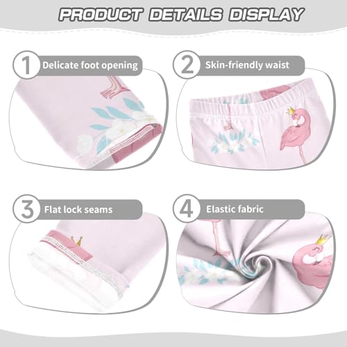 Pink Flamingo Girls Leggings,Workout Leggings for Girls Toddler Athletic Legging Size for 3-10T3