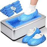 Rubees Trading Automatic Shoe Cover Dispenser with 100pcs Disposable Shoe Covers, Heavy Duty, Hands-Free, Fits Most Shoe Sizes, Durable Non-Electric Design for Home, Office, Clinic, Workshop