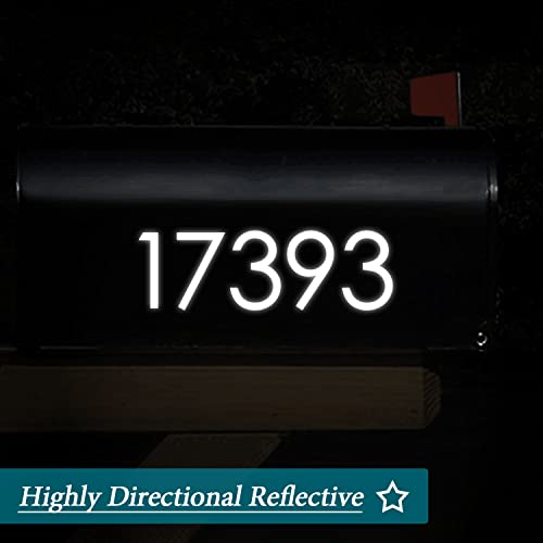 Diggoo Reflective Mailbox Numbers Sticker Decal Die Cut Classic Style Vinyl Number 3" Self Adhesive 5 Sets For Mailbox, Signs, Window, Door, Cars, Trucks, Home, Business, Address Number #TOP1