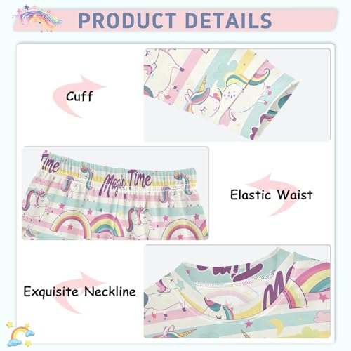 ODAWA Unicorn Rainbow Stars Pastel Pajama Sets Footless 18M Matching Fall Pajamas4