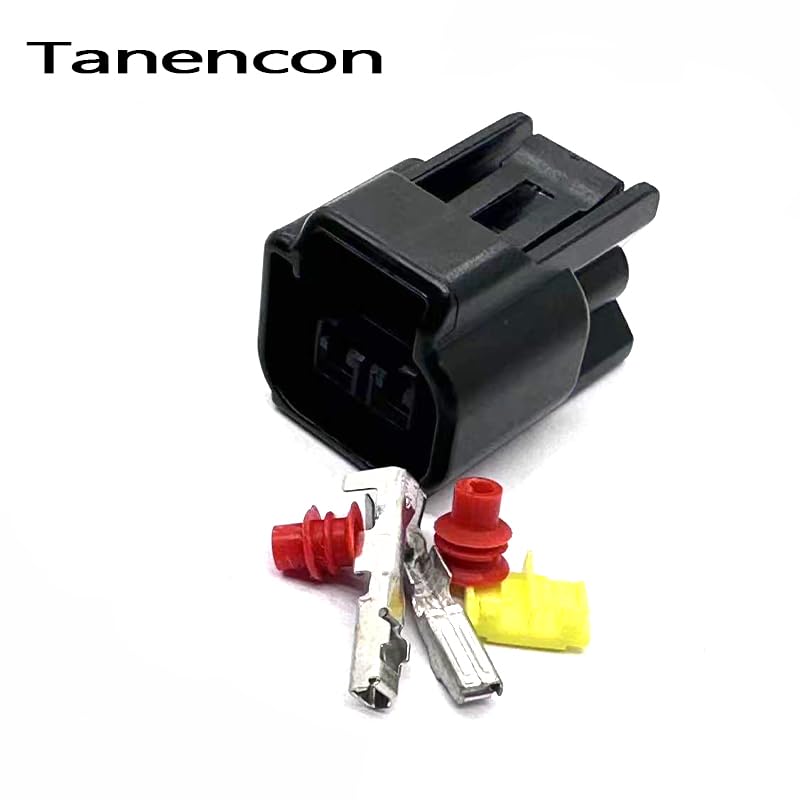 2 Pin Car Engine High Voltage Package Connector Ignition Coil Wire Harness Waterproof Plug for d Focus FW-C-2F-B FW-C-2M-B - (Color: Gold, Package: 20 Sets)