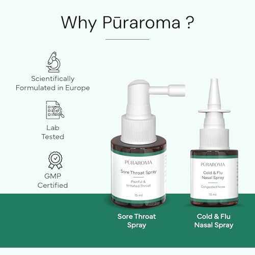 Image of Cold & Flu Care Combo - Nasal Spray + Sore Throat Spray (15ml Each) | Gentle, Non-Drowsy Formula | For Adults & Children | EU Formulated