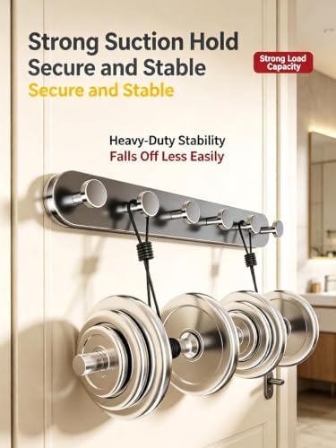 ChayWillow 6-Hook Suction Cup Hook Rack – No-Drill Installation
