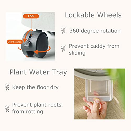 Square Plant Caddy With Wheels 14Inch,Plant Stand With Wheels,Thick Plastic Plant Saucer With Drip Tray,Load Capacity 80 Lbs,Plant Trays For Pots For Indoors Outdoors,2 Packs #TOP2