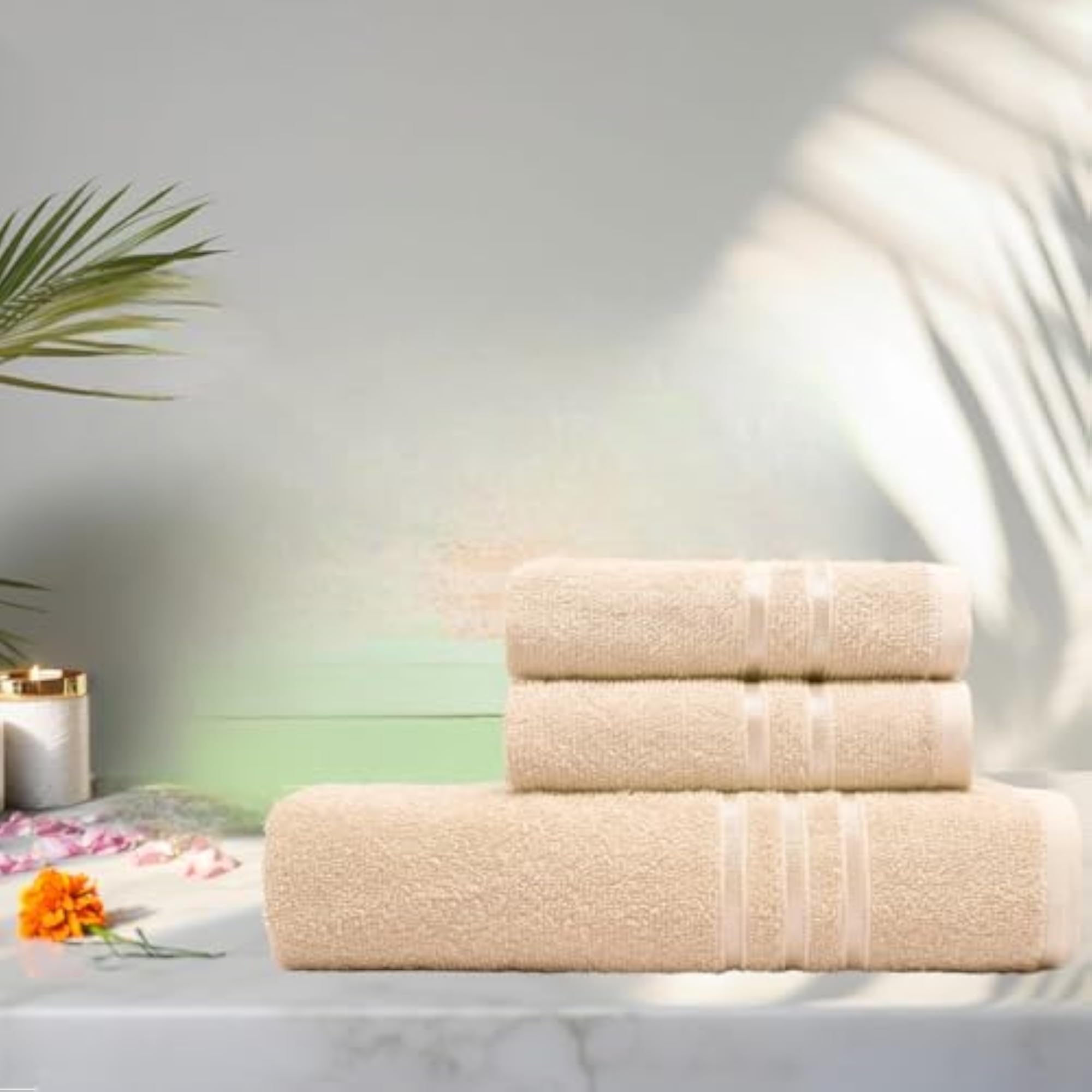 Blushing Pink 3 Pcs Cotton Towel Set