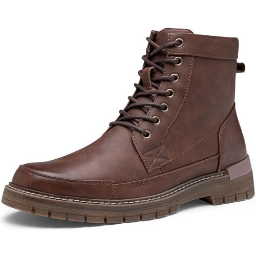 Jousen Mens Boots Casual Motorcycle Boot for Men Chukka Zipper Combat Dress Botas Para Hombre Fashion