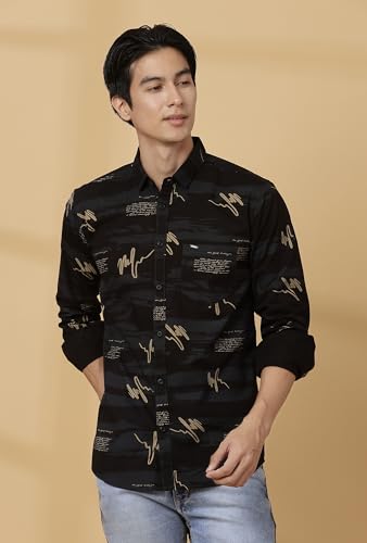 Image of Majestic Man Men's Cotton Slim Fit Printed Casual Shirt