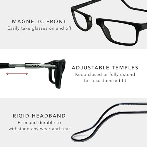 Image of Clic Magnetic Reading Glasses for Men or Women, Computer Readers, Original Long