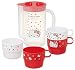 Plastikowe kubki do picia z możliwością układania w stosy i zestaw dzbanek 850 ml, łatwy do przechowywania zestaw piknikowy KS32S z Japonii (Sanrio Hello Kitty)