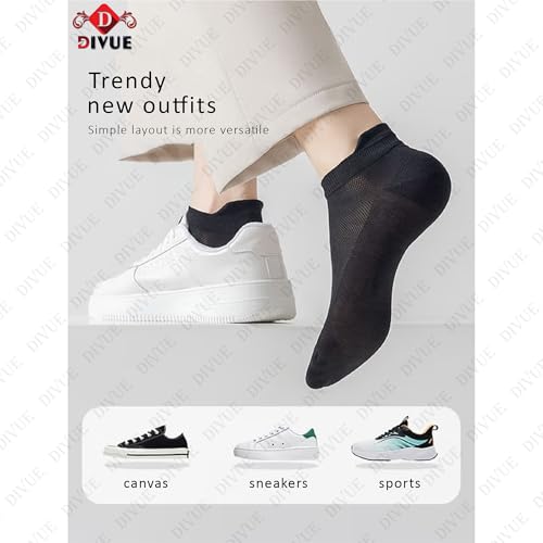 Image of DIVUE Ankle Length Socks for Men & Women | 5 Pair Unisex Multi Color Combo Pack | Cotton Rich, Breathable, Sweat Absorbent, Odor Resistant, Stretchable, Durable Multipurpose Sports, Gym & Casual Socks