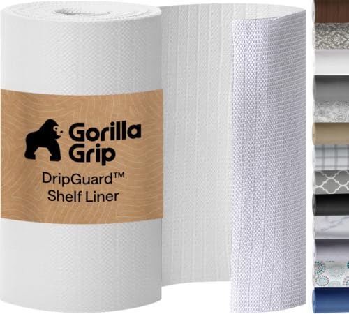 GORILLA GRIP Doublure tiroir et étagère anti-glisse blanche 12x10
